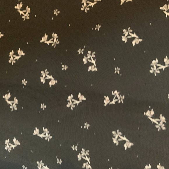 Lined Navy Floral Dress with Ruffles - Picture 6 of 6